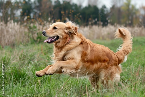 Affectionate golden retriever dog with shiny fur, playful and loyal companion © Наталья Добровольска