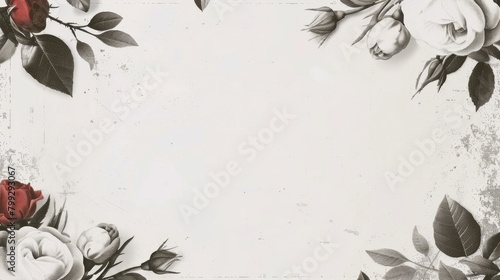 Roses on White Background