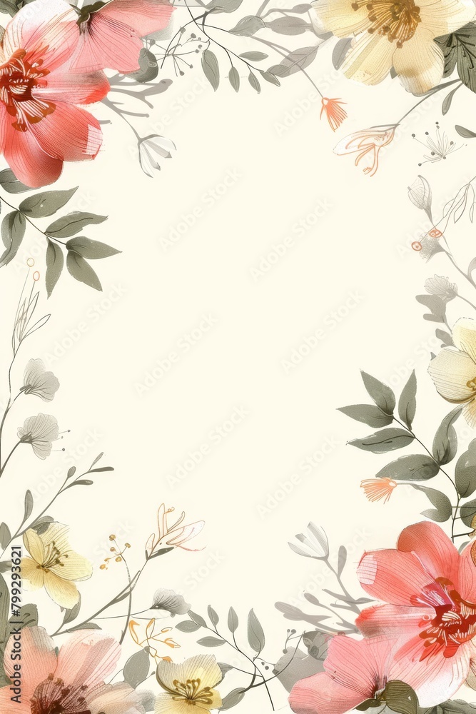 Obraz premium Flower Frame on White Background