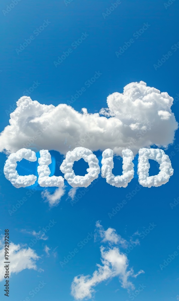 Fototapeta premium A cloud shaped like the word 