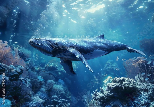 Underwater Journey: Tracing the Intricate Swim Paths of a Lone Marine Animal © dr.rustem