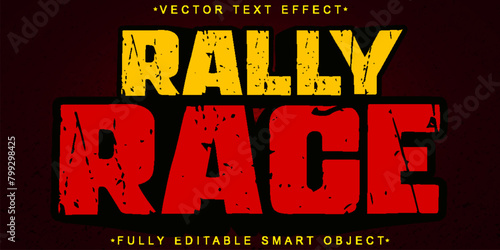 Cartoon Rally Race Game Vector Fully Editable Smart Object Text Effect