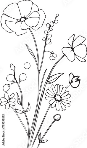 Sweet Pea and Daisy Flower Minimalist Wall Art, Printable PDF Artwork, Simple Botanical Drawing, Sweet Pea April Birth Month Flower svg | Birth Month Flower Bouquet SVG  drawings