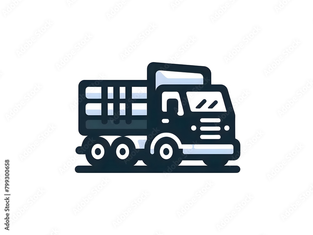 Illustration of a Modern Dump Truck: Suitable Picture for Transportation and Construction
