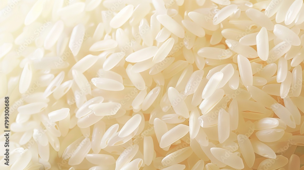 Close up of white rice background, macro shot of rice grains Close up of white rice background, macro shot of rice grains