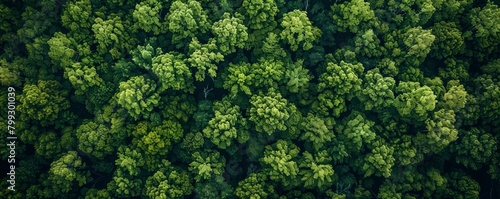 aerial view of dense green forest © Image