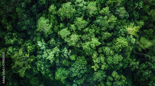 aerial view of dense green forest © Image