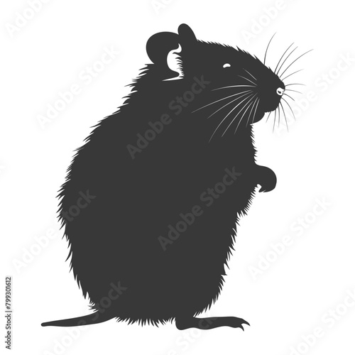 Silhouette hamster animal black color only full body