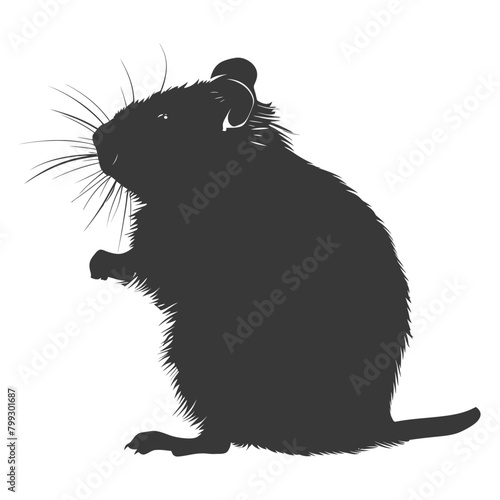 Silhouette hamster animal black color only full body