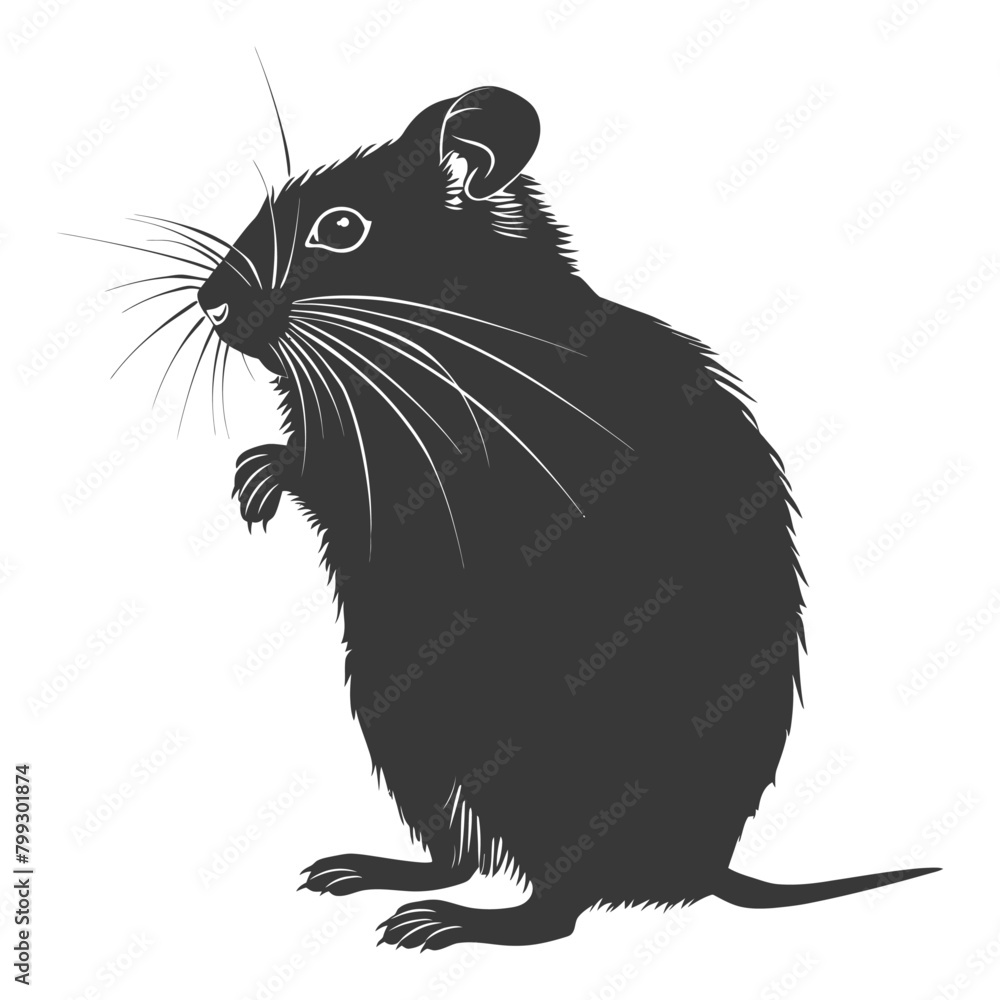 Silhouette hamster animal black color only full body Silhouette hamster animal black color only full body
