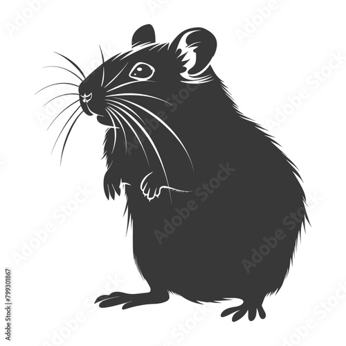 Silhouette hamster animal black color only full body