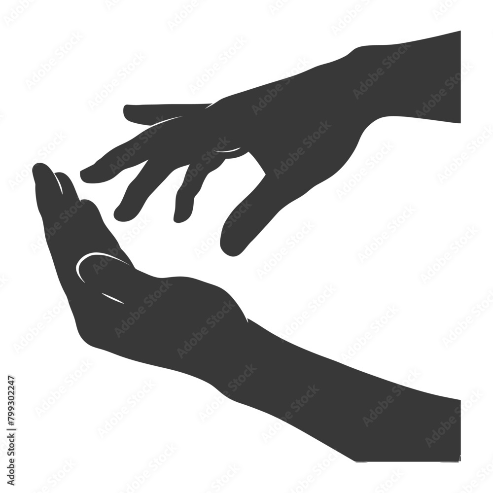 Silhouette Joining Hands holding in Harmony and Peace Between Races Silhouette Joining Hands holding in Harmony and Peace Between Races