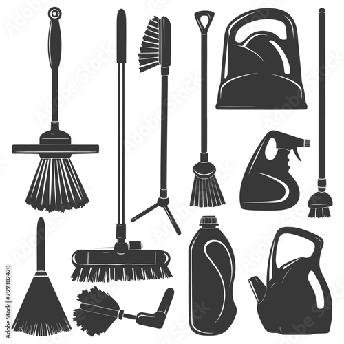 Silhouette home cleaning equipment black color only