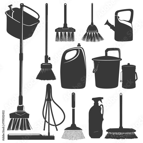 Silhouette home cleaning equipment black color only