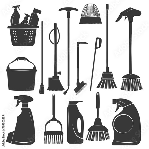 Silhouette home cleaning equipment black color only