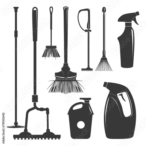 Silhouette home cleaning equipment black color only