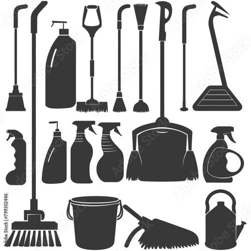 Silhouette home cleaning equipment black color only