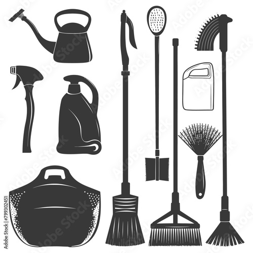 Silhouette home cleaning equipment black color only
