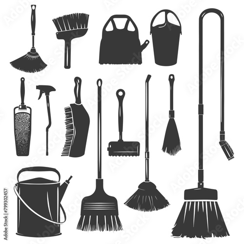 Silhouette home cleaning equipment black color only