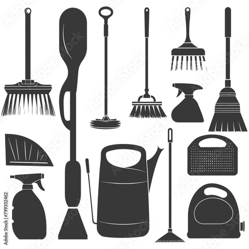Silhouette home cleaning equipment black color only