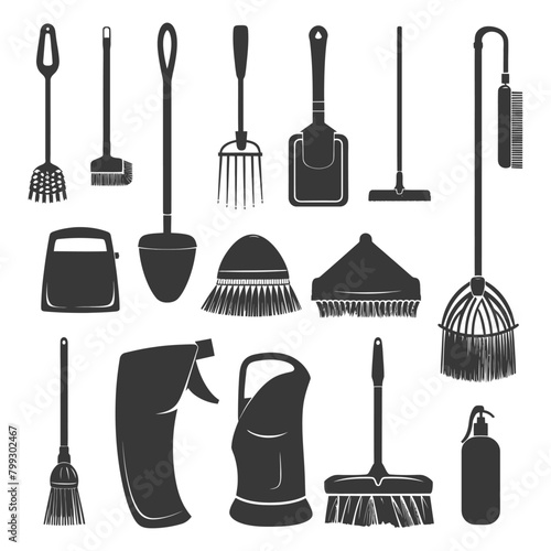 Silhouette home cleaning equipment black color only