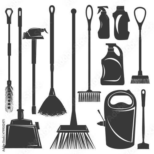 Silhouette home cleaning equipment black color only