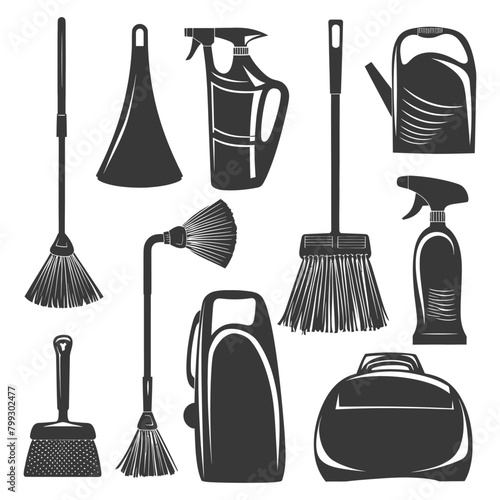 Silhouette home cleaning equipment black color only