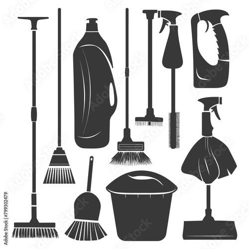 Silhouette home cleaning equipment black color only
