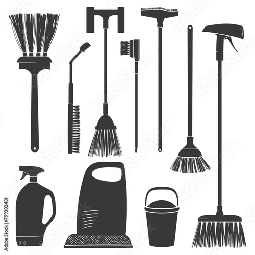 Silhouette home cleaning equipment black color only