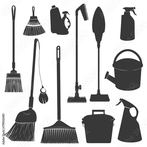 Silhouette home cleaning equipment black color only