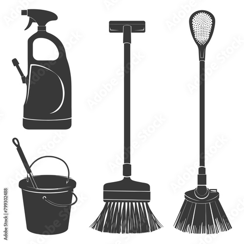 Silhouette home cleaning equipment black color only