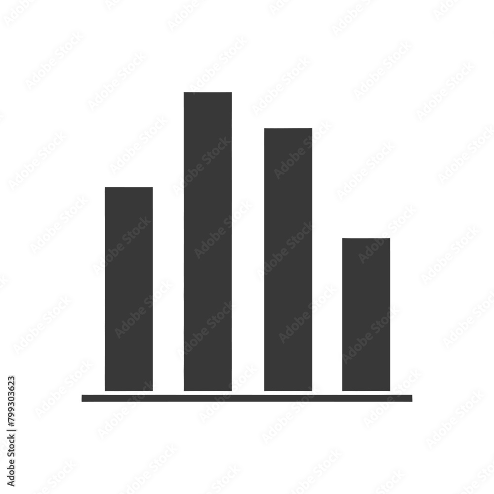 Silhouette Infographic bar graph growth 2D object black color only Silhouette Infographic bar graph growth 2D object black color only