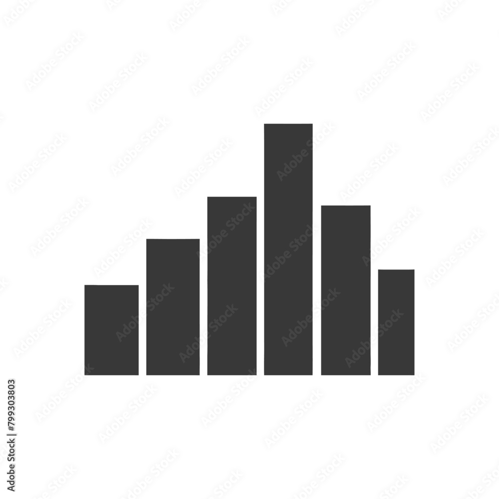 Silhouette Infographic bar graph growth 2D object black color only Silhouette Infographic bar graph growth 2D object black color only