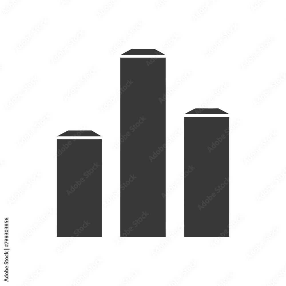 Silhouette Infographic bar graph growth 2D object black color only Silhouette Infographic bar graph growth 2D object black color only