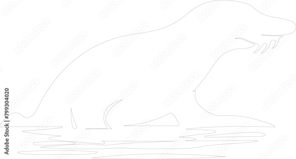 duck-billed platypus outline duck-billed platypus outline