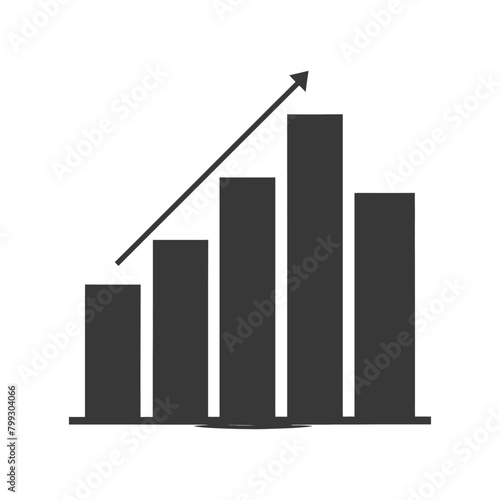Free Download Silhouette Infographic bar graph growth 2D object black color only - GFXLoad