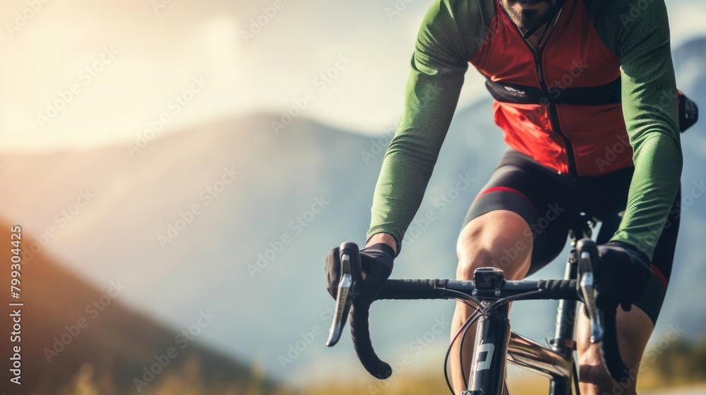 Cycling competition, cyclist athletes riding a race at high speed Cycling competition, cyclist athletes riding a race at high speed