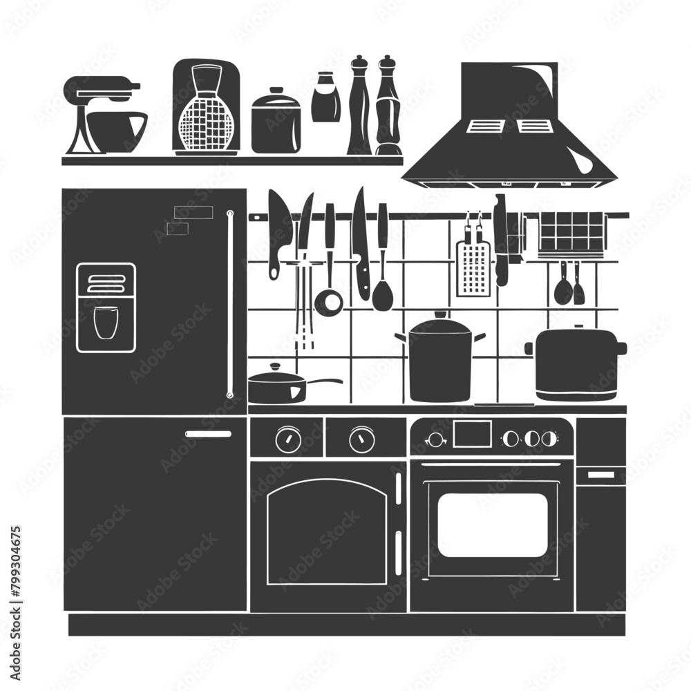 Silhouette kitchen at home equipment black color only Silhouette kitchen at home equipment black color only