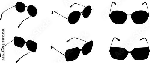 Set of  sunglasses illustration silhouette