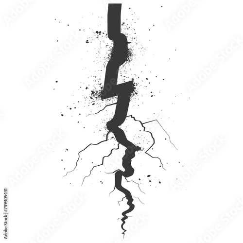 Silhouette Lightning strike bolt black color only