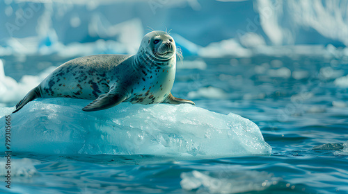 seal on floating ice floe