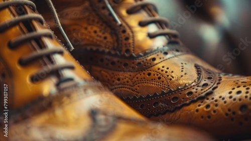 the exquisite details and quality craftsmanship of retro footwear in detail shots photo