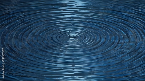 Blue tile background with concentric water ripples isolated .Generative AI © adan
