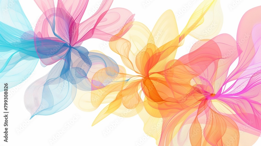 Vibrant Floral Art on White Background Generative AI Vibrant Floral Art on White Background Generative AI