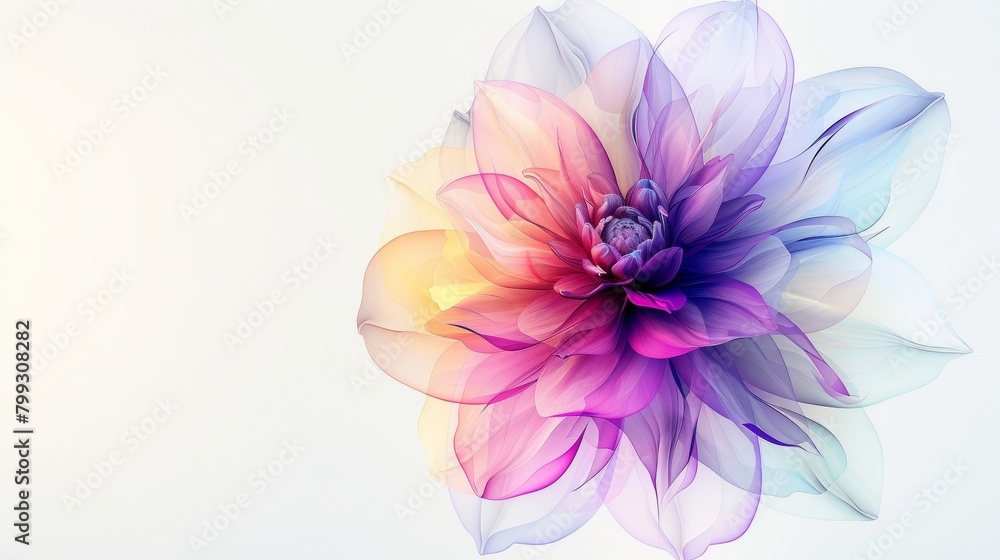 Obraz premium Vibrant Floral Pattern on White Background Generative AI