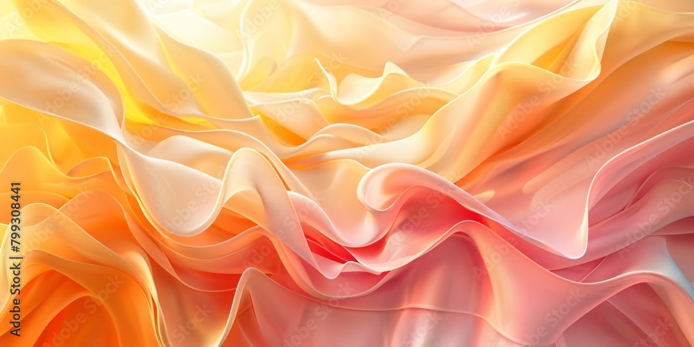 Obraz premium Sunrise symphony abstract, soft yellow and pale orange geometric shapes for a gentle background