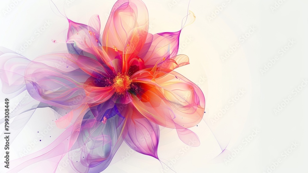 Obraz premium Vibrant Floral Pattern on White Background Generative AI
