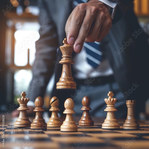 Wallpaper Mural A business person is making a move in a game of chess. Torontodigital.ca