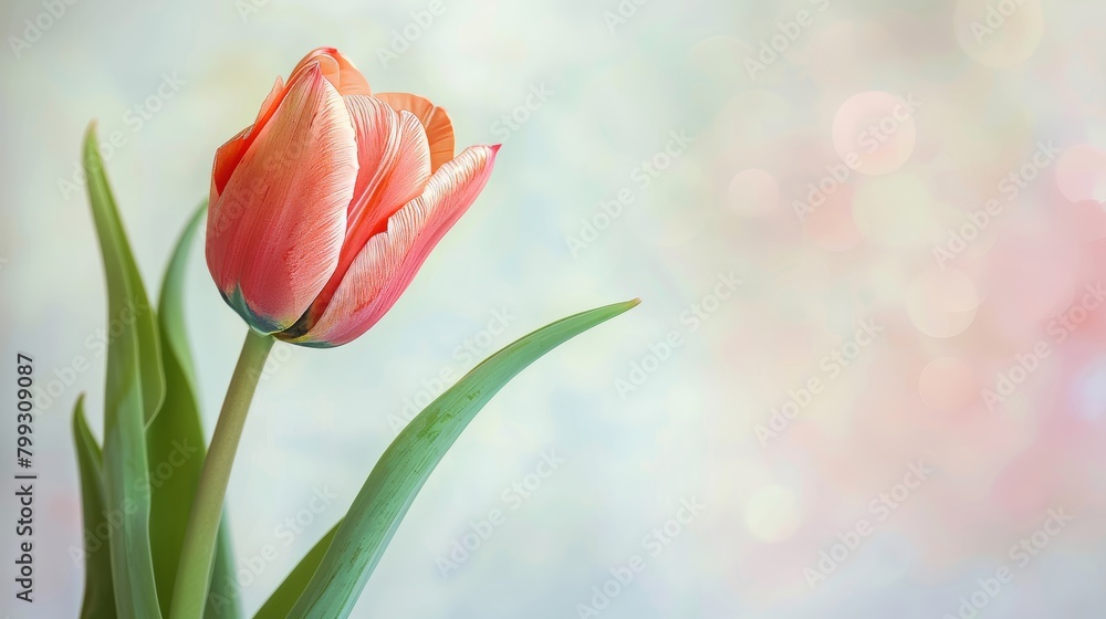 Fototapeta premium Blooming Tulip Flower in Spring Generative AI