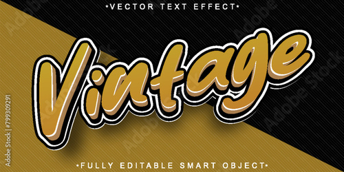 Brown Vintage Vector Fully Editable Smart Object Text Effect